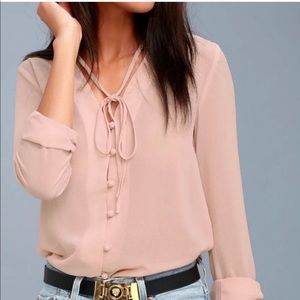 Lulus Style Education Pink Blouse